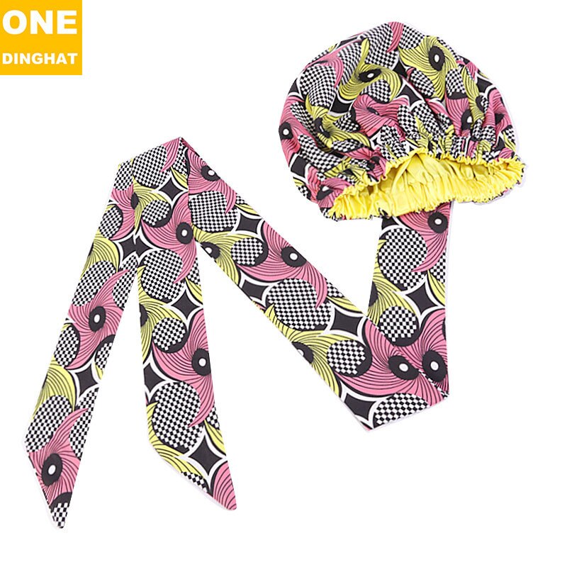 Grand couvre-chef africain Ankara en Satin pour femmes noires, couvre-chef de soins infirmiers, prêt à porter, chimio: P