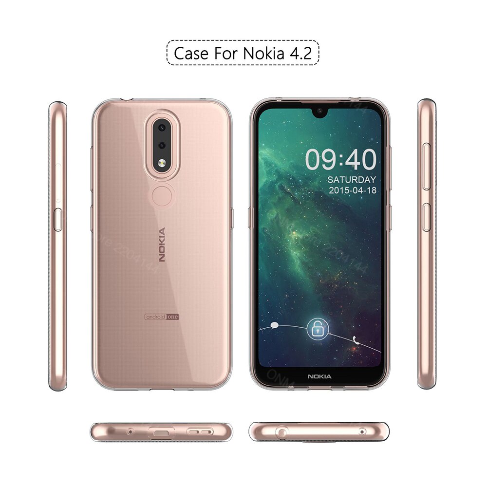 per Il caso di Nokia 4.2 TPU silicone Trasparente Montato Molle Del Respingente per il Caso di Nokia 4.2 Trasparente Della Copertura Posteriore