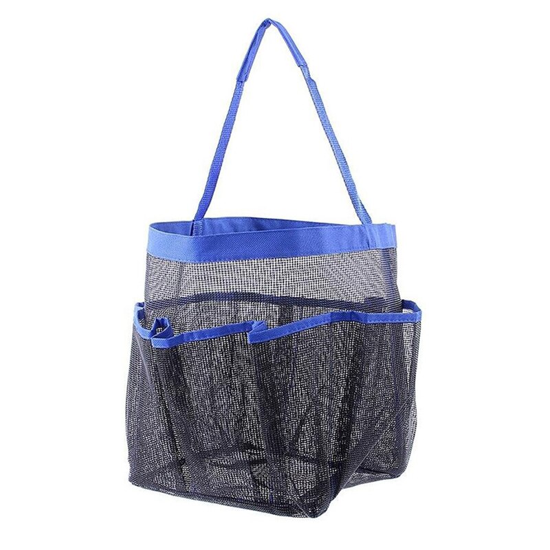 Brusere caddy mesh 8 lomme bærbare opbevaringstasker hurtigtørrende styrke oxford stof + pvctravel tote bære gym kollegieværelse container: Blå