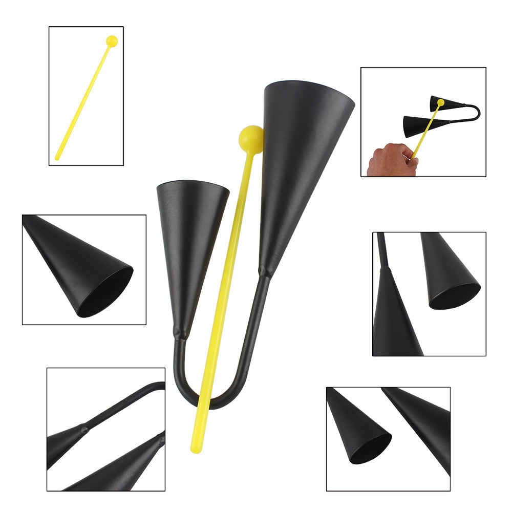 To-tonet metal a-go-go klokke koklokke percussion instrument med angriber
