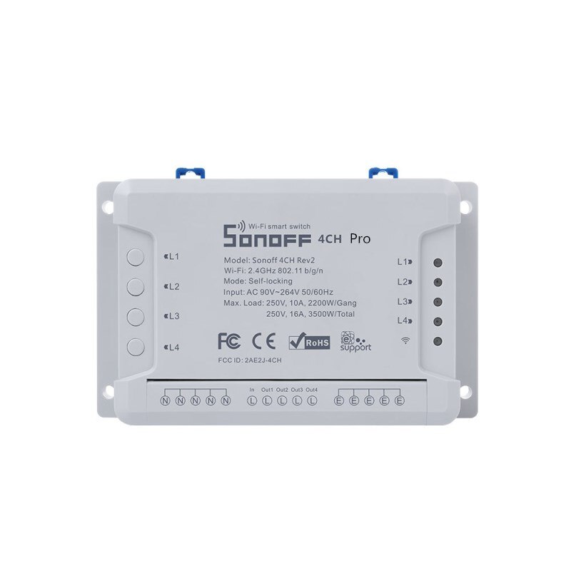 SONOFF 4CH R3/ PRO R3 Wifi Smart Switch Home Light Remote 433MHZ Wireless Control Sonoff 4 Channel WIFI Smart Timer Switch: 4CH PROR3