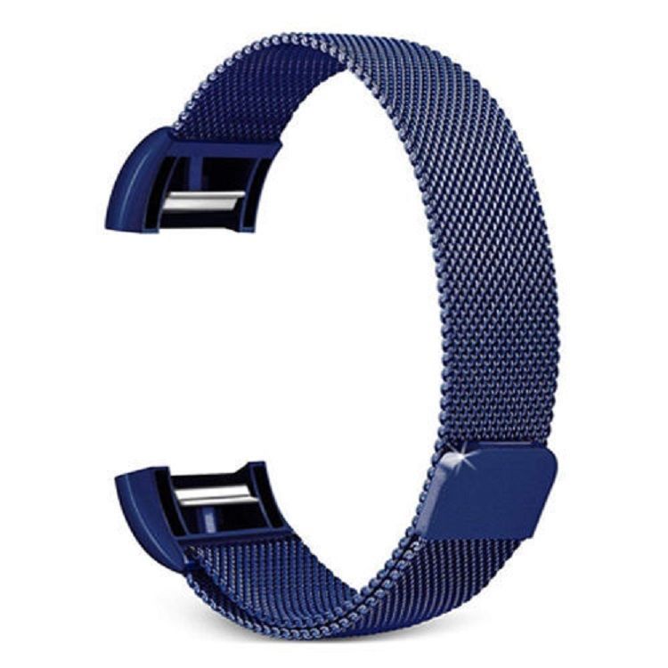 Factorymetal magnetisk smartwatch-rem til fitbit charge 2 rem rustfrit stål armbånd urrem til fitbit charge 2 armbånd: L / Sort grå
