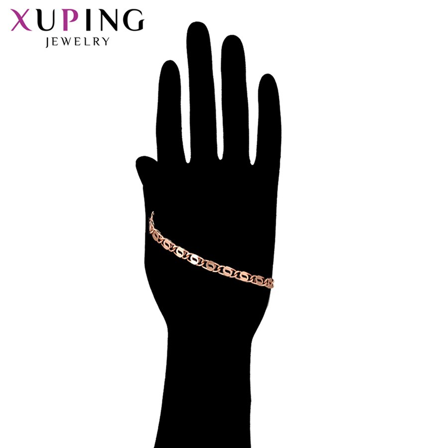 Xuping Europäischen Stil Rose Gold Farbe Überzogen Armbänder für Frauen und Männer Umwelt Kupfer Schmuck 76289