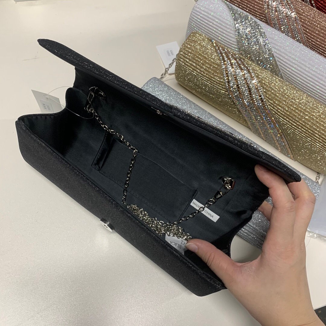 Rhinestone Clutch Bag Women Long Wallet Purse Clutch Female Wedding Bags With Chain Sac Main Femme Envelope Clutch