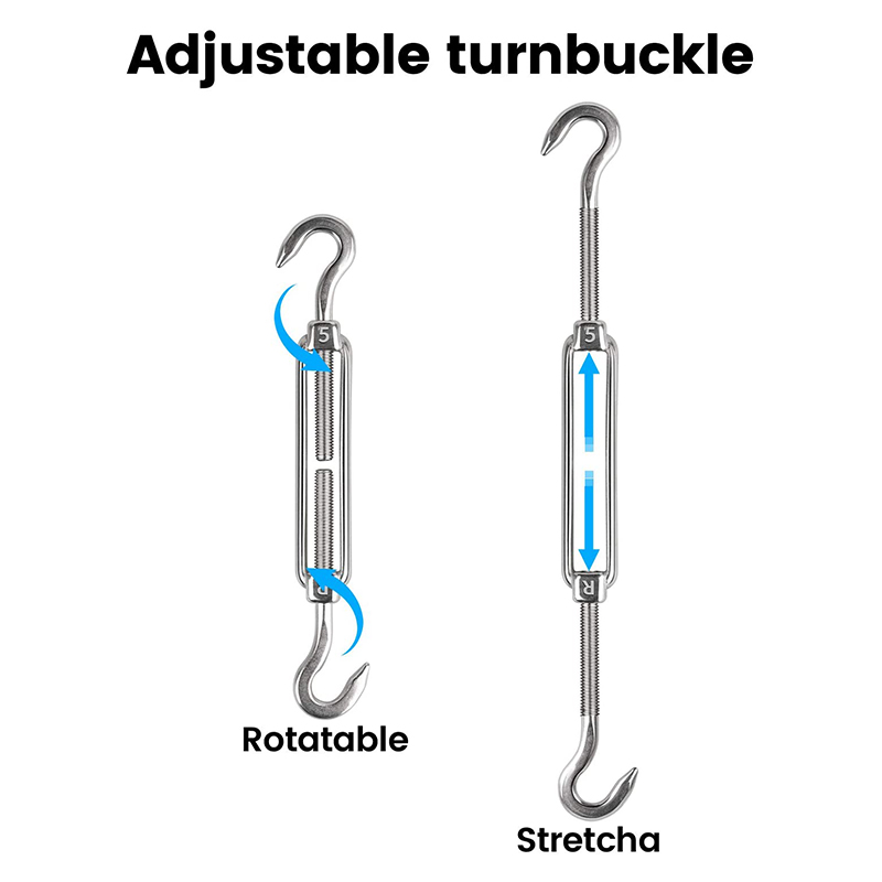 Sonnenschutz Segel quadratische Hardware--Anbausatz 15m/3mm Edelstahl beschichtetes Drahtseil für sterben Installation von Markisen zubehör