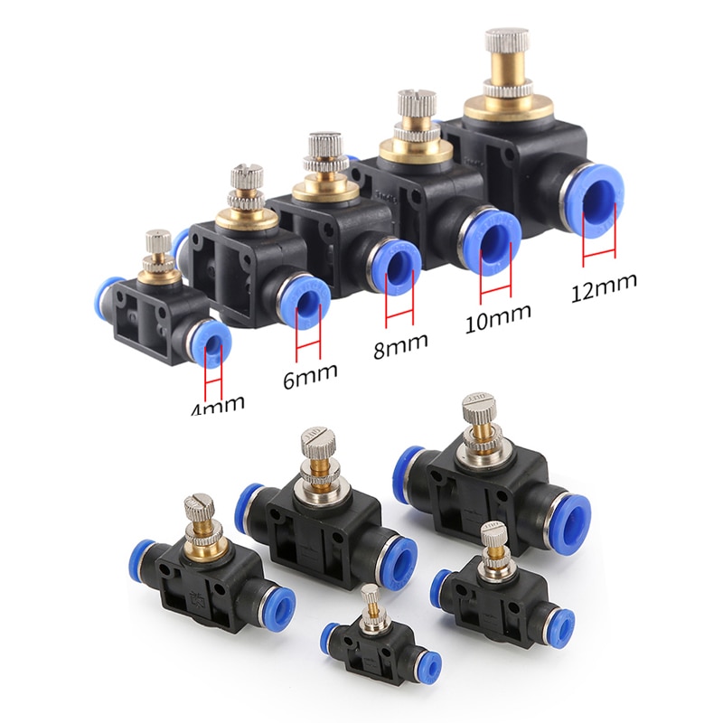 throttle valve SA 4-12mm Air Flow Speed Control Valve Tube Water Hose Pneumatic Push In Fittings