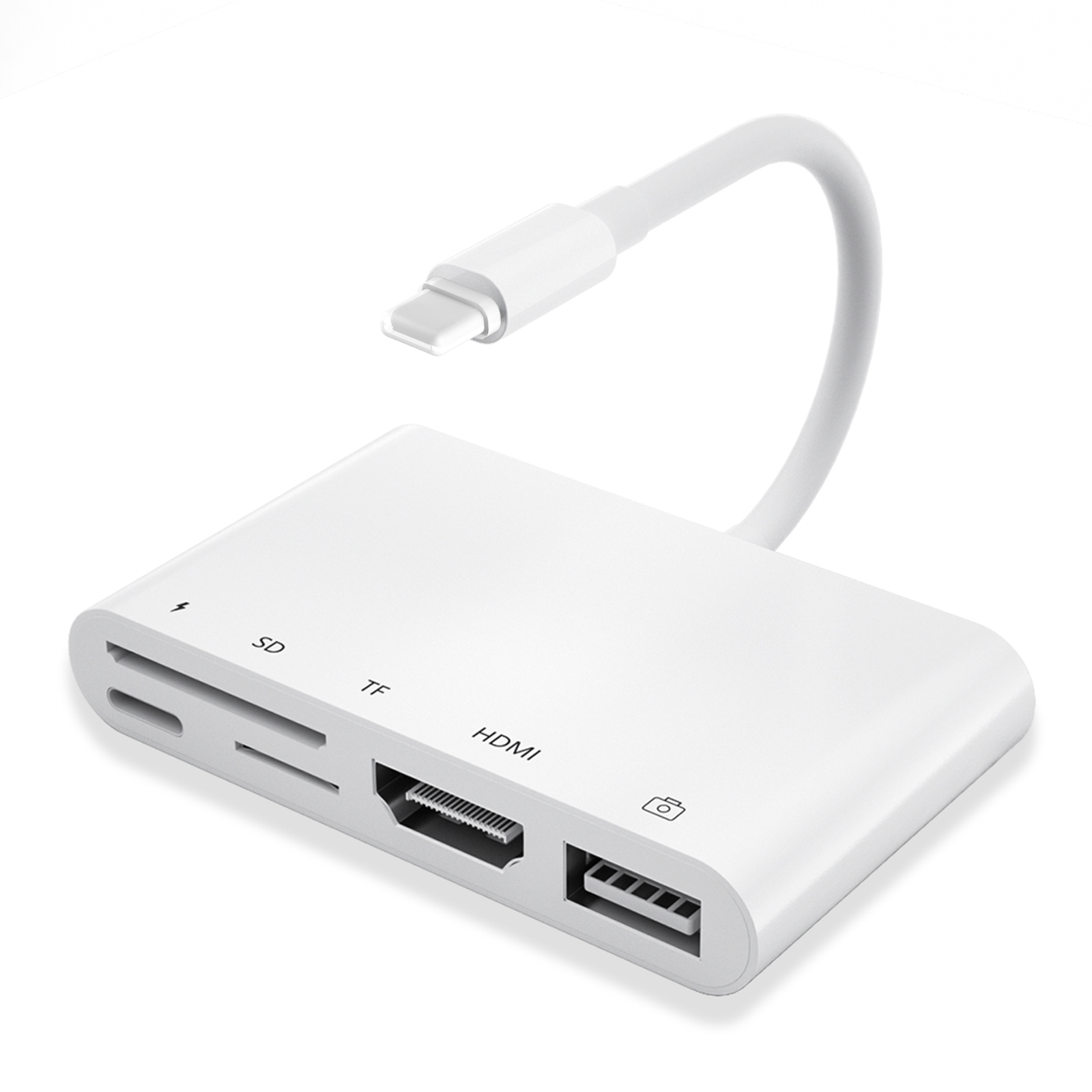 Lightning to HDMI Digital AV Adapter for iPhone 14/13/iPad to 1080P TV/Card Reader/USB/Ethernet Support Projector/Monitor