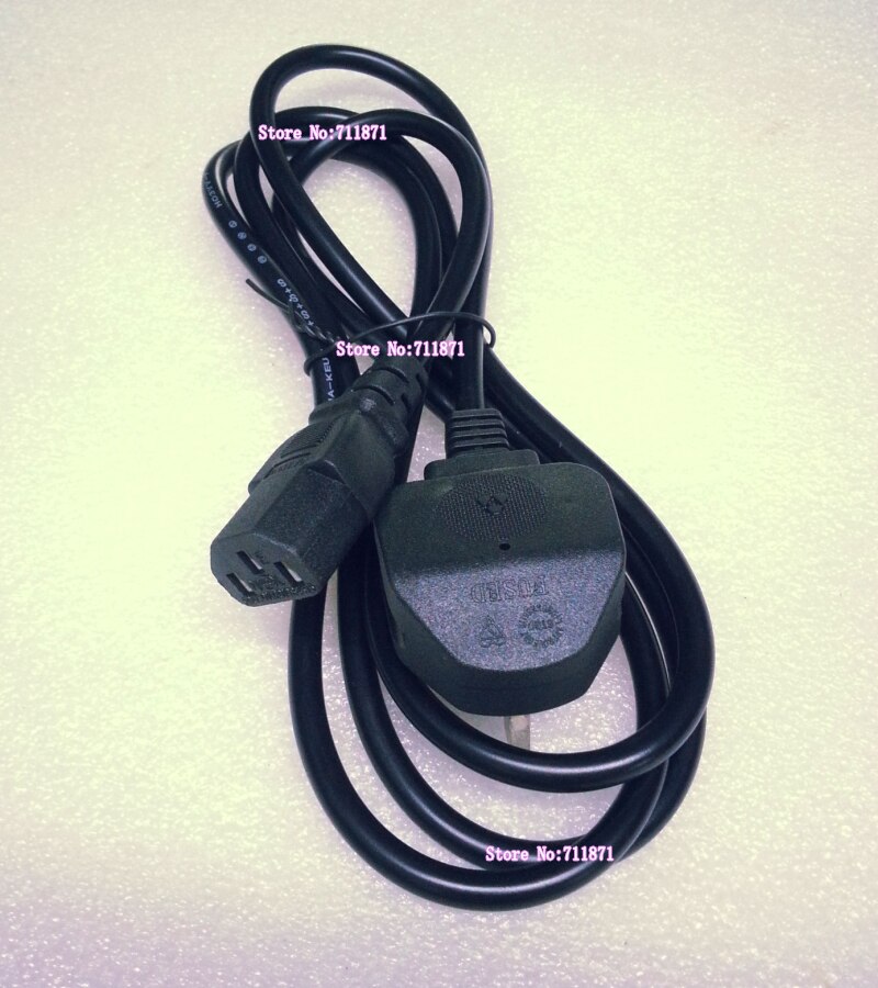 3X0.75mm Square Fuse Desktop computer Monitor C13 UK Power Cord 1.8M 3 Plug UK C13 Power Cable PC Computer UK Power Line Wire