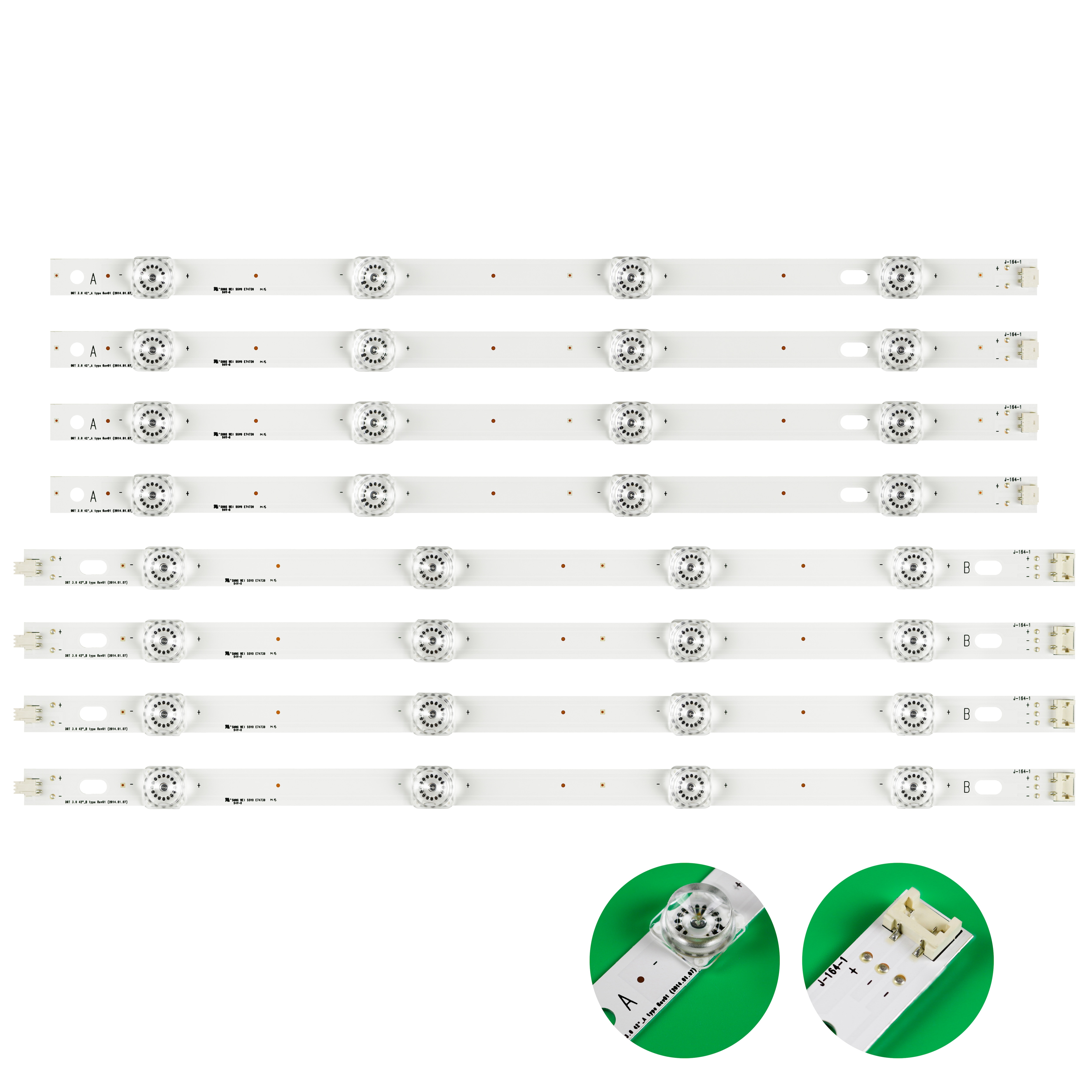 Sæt 8 stk led strip udskiftning til lg  lc420 due 42 lf 652 42 lb 5500 innotek drt 3.0 42 tommer a  b 6916l-1710a 6916l-1709a 42 lb 620v