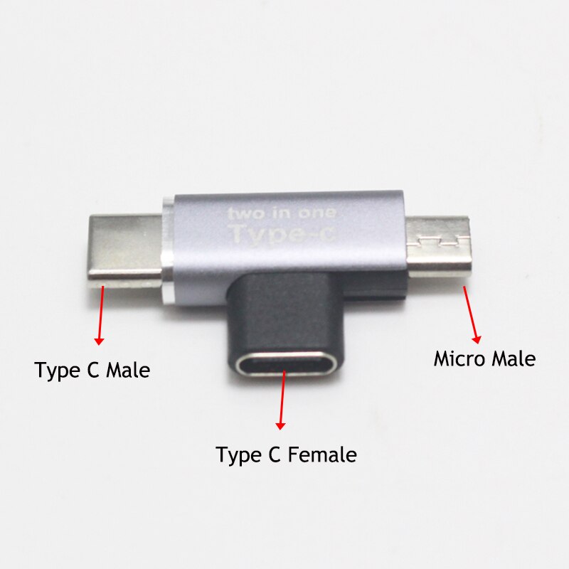 2 in 1 3A USB C Splitter USB Typ C Weibliche zu USB-C Mikro Verbinder Adapter Stecker Typ-C zu Dual USB 3,1 Typ C Ladegerät Konverter: USB C zu Mikro-C