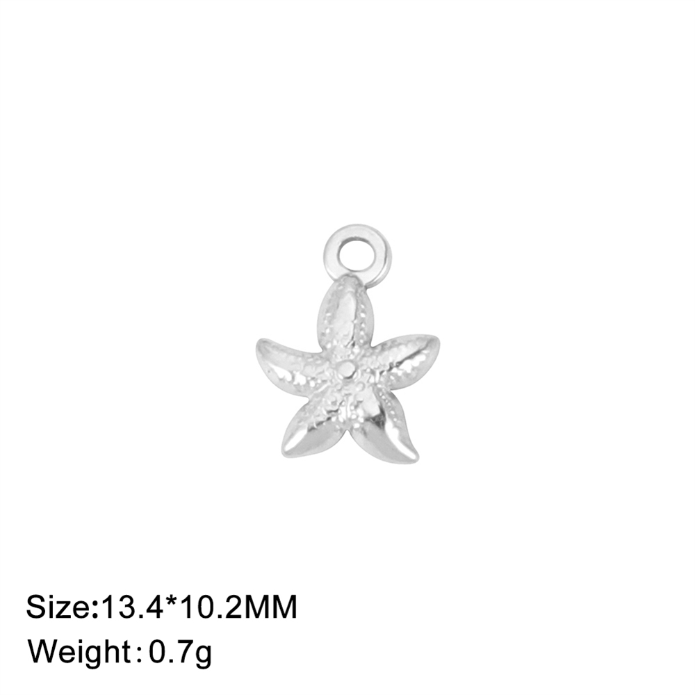 5 stks/partij Zeester Liefde Harten Bedels Voor Handgemaakte Sieraden Diy Rvs Kettingen Armbanden Hangers Accessoires: orange