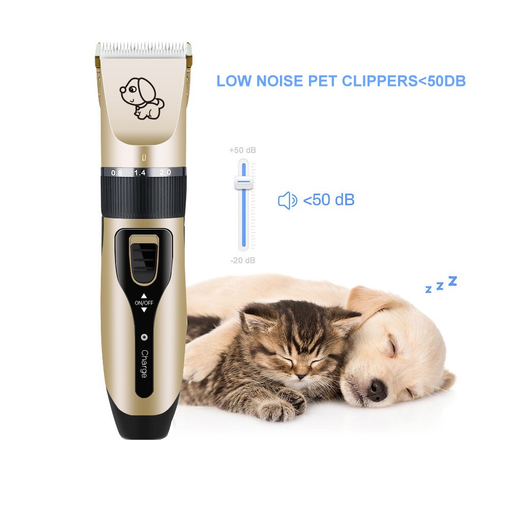 Hondentondeuse, oplaadbare hondentrimmer, draadloos hondentrimmer, dierentrimmer met kamgeleiders, scharen, nagelsets voor huisdieren