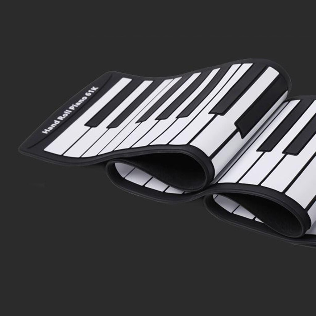 Portable Kid's 61 Key Flexible Roll Up Piano Keyboard w/ Recording Feature,128 Different Tones, 40 Demo Song Build-in Speaker