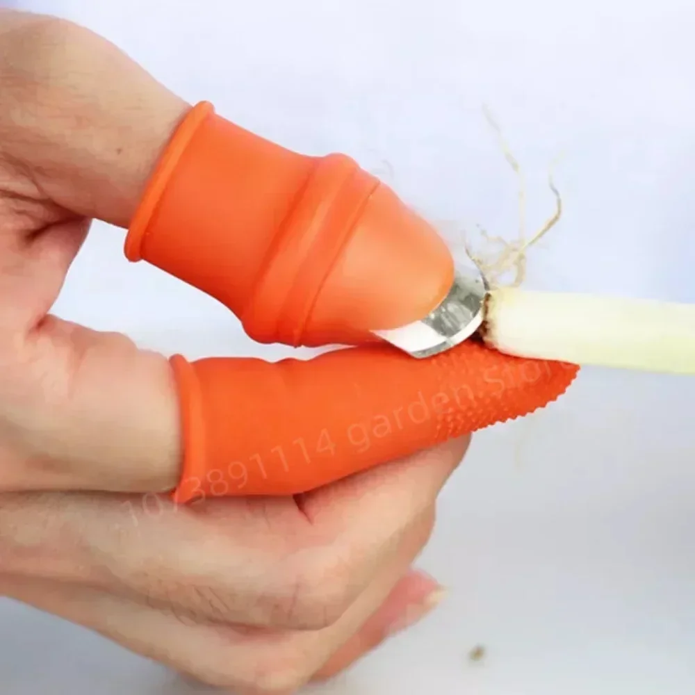 Silikon Daumen Messer Schutz Finger Schutz Getriebe Schneiden Gemüse Ernte Messer Rotector Fingerspitze Finger Arbeit Handschuhe