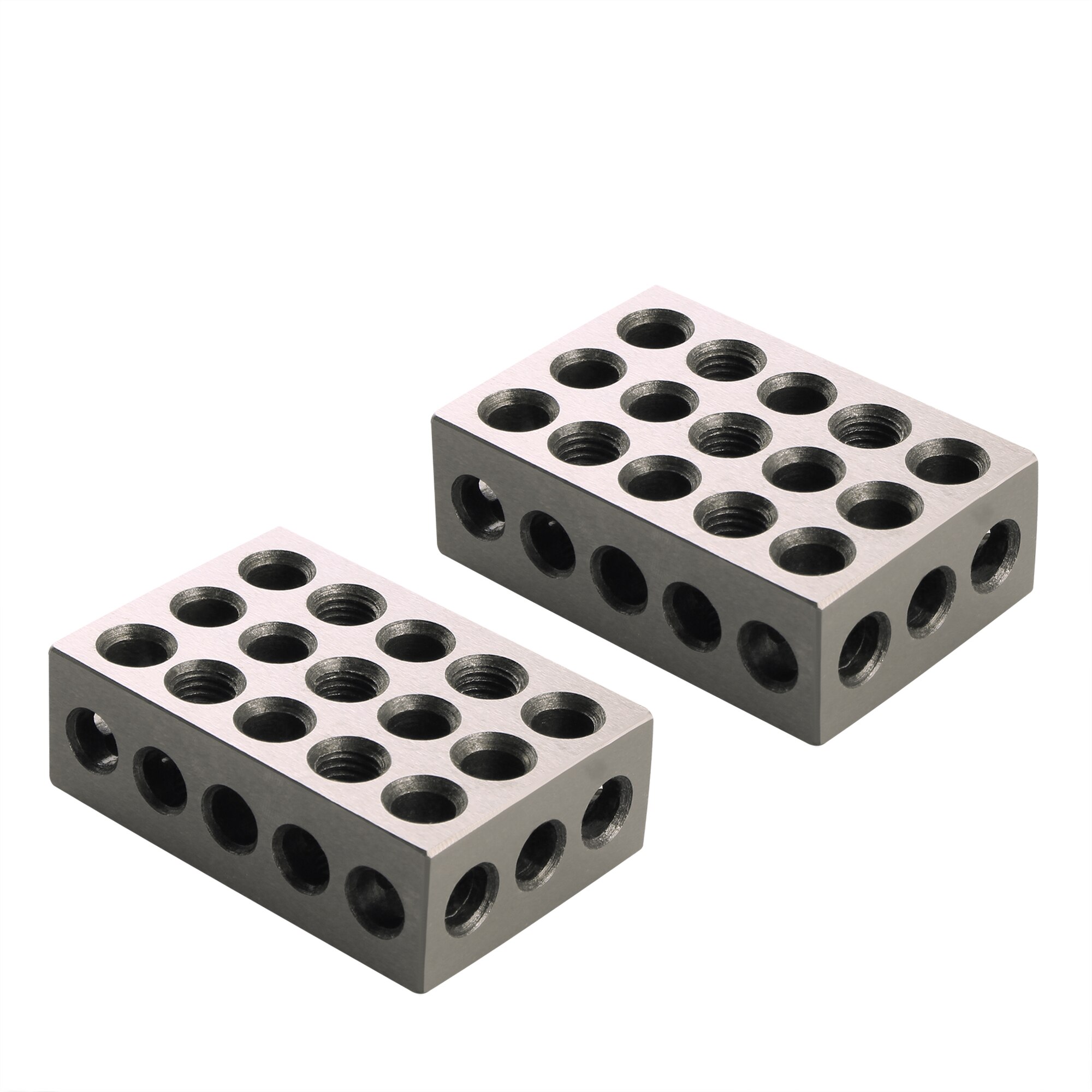 2pcs/pair 23 Holes Precision 25-50-75mm Blocks Gauge Hardened Steel Parallel Block Set Matched Machinist Milling Tool