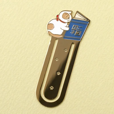 Leuke Kat Bladwijzers Metalen Boek Clips Kawaii Kittens Papieren Pagina Houder Japanse Briefpapier Lezen Gereedschap School Kantoorbenodigdheden: green