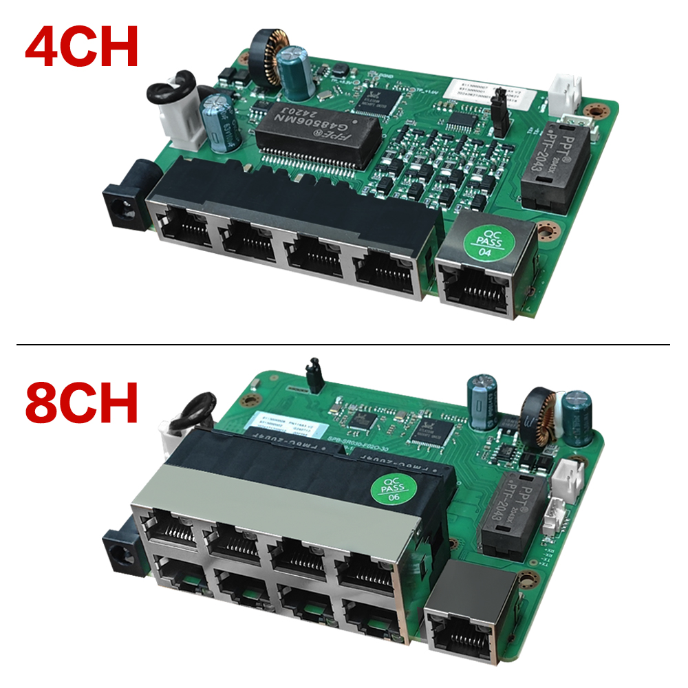 4K POE NVR Parts 48~52V 4/8 Ports POE Switch Ethernet 10/100Mbps 12+36-&data for 4K POE NVR/CCTV Security Cam System