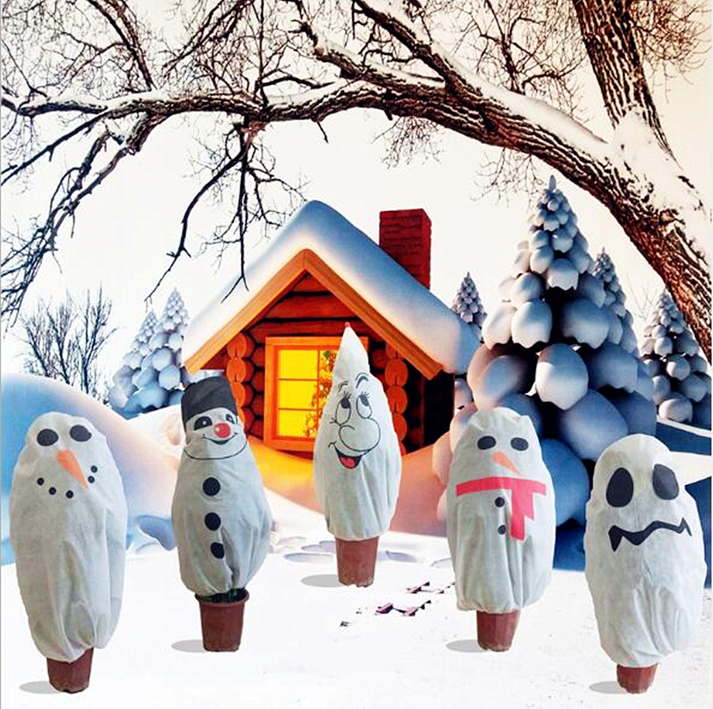 Behogar Cartoon Winter Warm Kerstboom Cover Plant Wrap Deken Freeze Bescherming Protector voor Koud Weer 90x103 cm