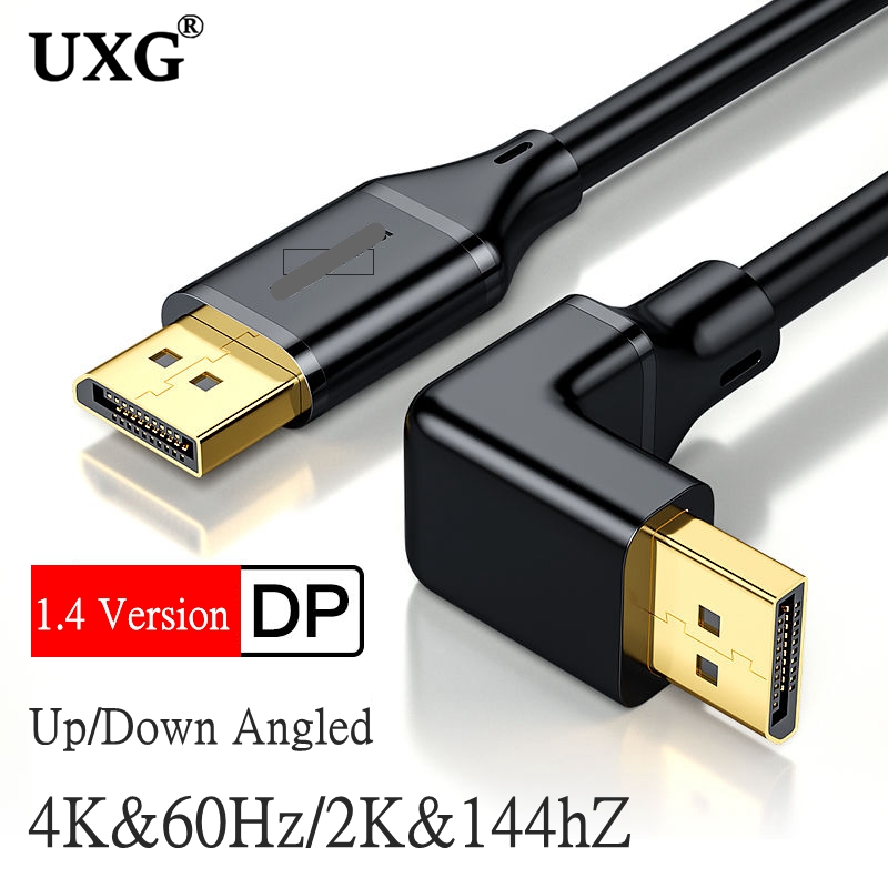 DisplayPort DP 1.4 Kabel 90 Grad abgewinkeltes HDMI 2,0 V 8K 60 Hz 4K 144 Hz HDR Hochgeschwindigkeits-32,4 Gbit/s Anzeige Hafen Stecker auf Stecker Kabel