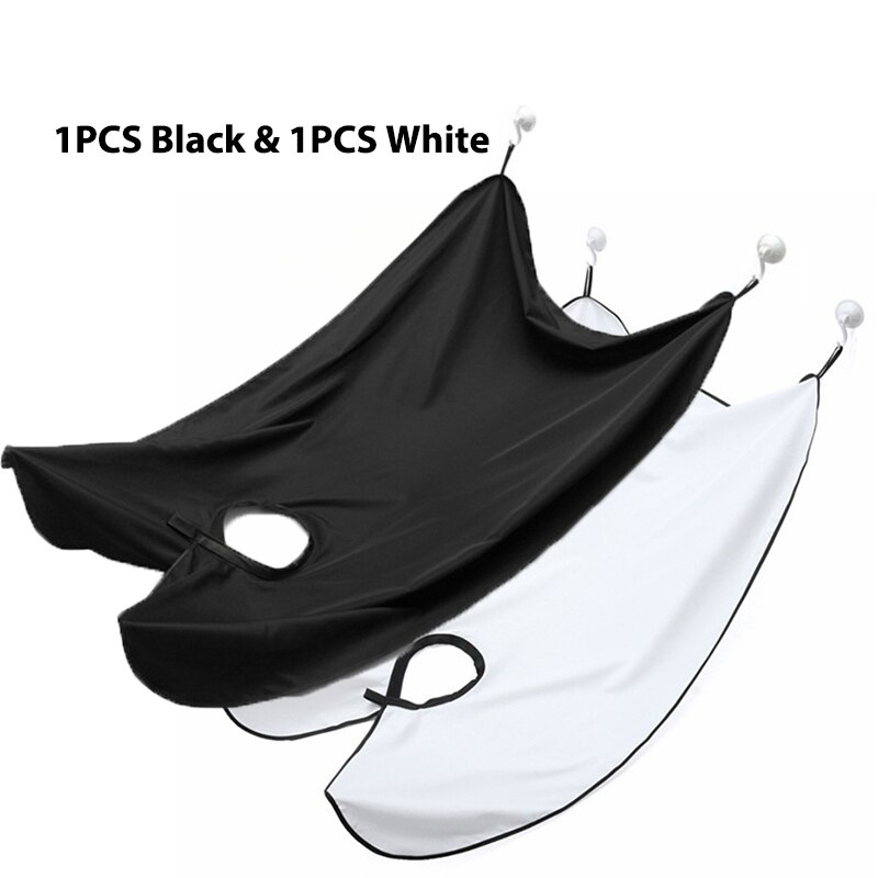 Male Beard Shaving Apron Care Clean Hair Adult Bibs Shaver Holder Waterproof Bathroom Organizer for Man: 1pcs white 1pcsblack