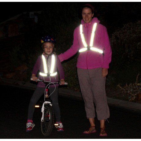 Reflective harness night cycling reflective clothing,adjustable reflective vest reflective elastic band bicycle riding equipment