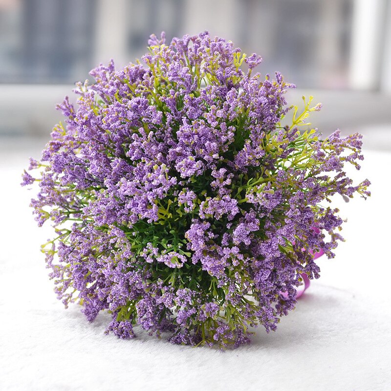 Fresh Romantic Wedding Bouquet Lavender Purple Green Gypsophila Fresh and Natural Outdoor Romantic Wedding Bouquet
