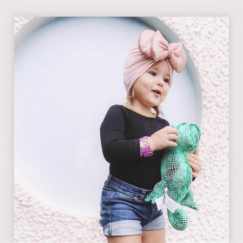 Forår sommer baby hue turban hat piger minnie mouse ører headwrap med pailletter hår sløjfer fotografering rekvisitter kasket  h262d