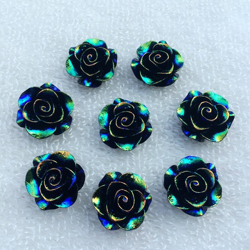 10 Stuks Mode Stijl Bloem Strass Ab Resin Plaksteen 19Mm Handsewing Gem Stones Crystal-E65: E657