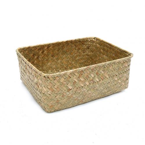 Handmade Weaving Fruit Basket Storage Rattan Cosmetics Cloth Vegetables Fruit Sundries Decoration Tea Basket Picnic Tools: Primary Color L