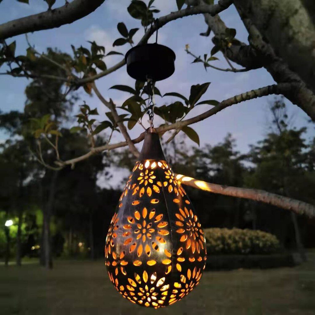 Sollys hage hengende lampe utendørs terrasse lykt vanntett bronse