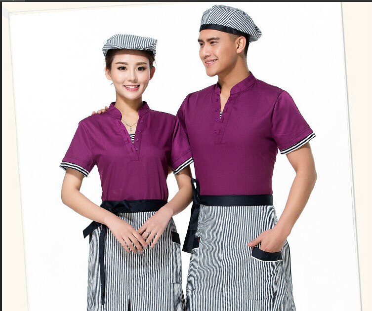 Kellnerin Uniform Restaurant kellner arbeitskleidung kurzarm frauen/männer