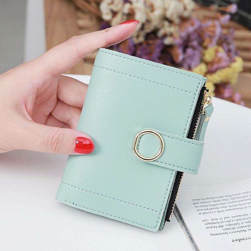 Women Wallet Many Departments Card Holder Foldable Ladies Small Purse Zipper Hasp Card Case Female Wallets