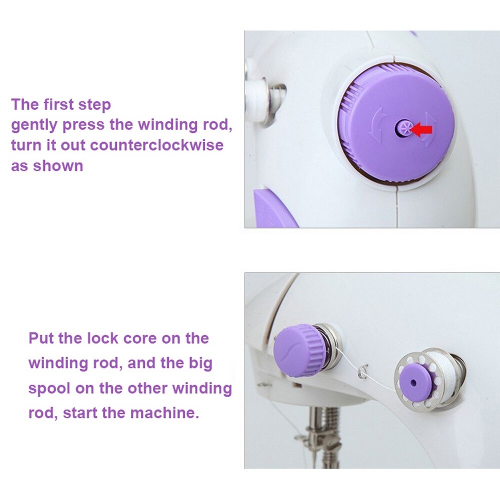 Portable Desktop Mini Electric Sewing Machine Handheld Household Tailor 2 Speed