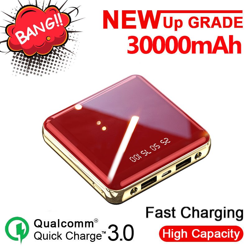 Mini alimentatore Mobile 30000mAh alimentatore Mobile di grande capacità batteria esterna TypeC 2USB Smartphone a ricarica rapida