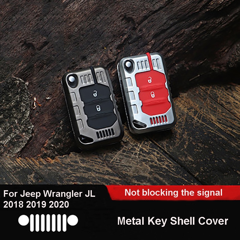 Qhcp Auto Key Case Aluminiumlegering Sleutel Bescherming Cover Shell Metalen Voor Jeep Wrangler Jl accessoires