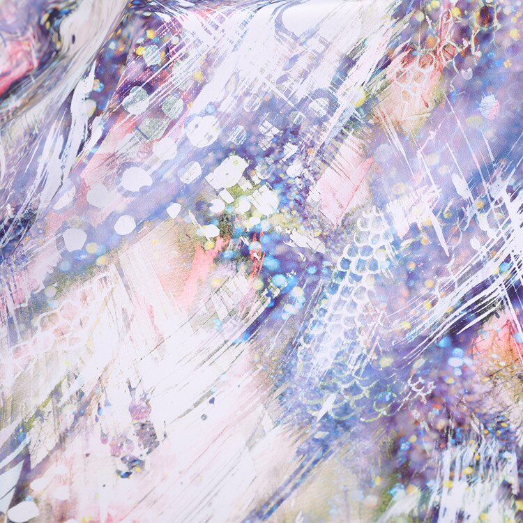 Matt stretch satin fabric meter digital printing pajamas cheongsam home wear fabric polyester spandex fabric cloth