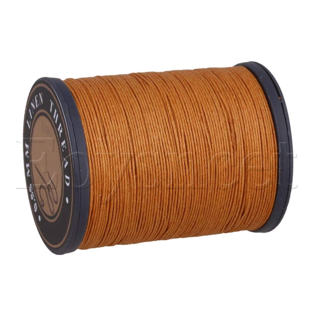 0.55mm Dia Orange Flax Waxed Linen Craft Sewing Stitching Thread Cord