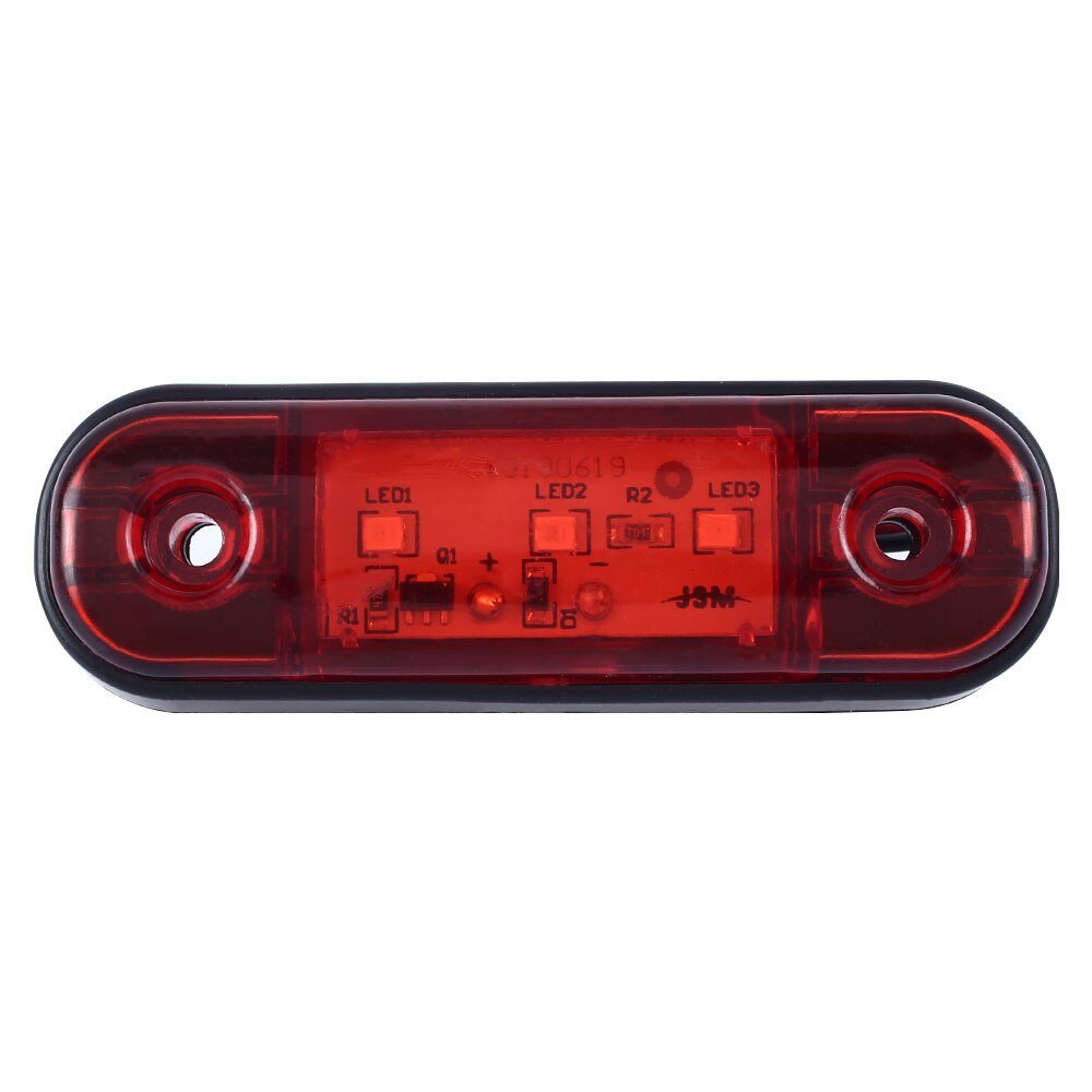 Dc10-30v 3 led markeringsljus varningsljus för lastbil trailer husbil husbil vattentät röd bil pickup lampa