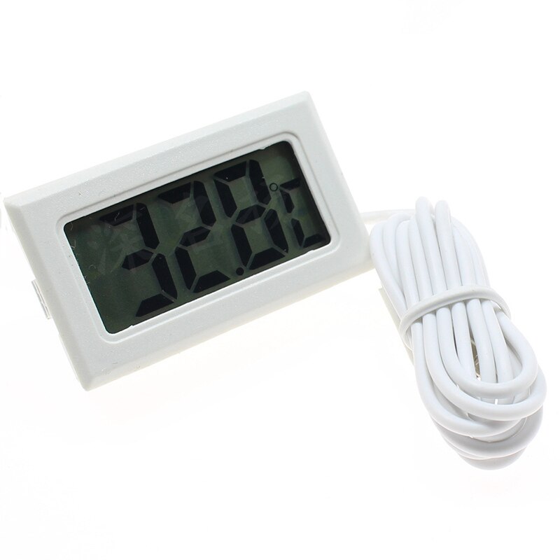 Wasserdichte LCD Elektronische Haustier Aquarium Thermometer Digital draussen Temperatur Messen Werkzeug Mit Sonde Aquatische Produkte: Weiß