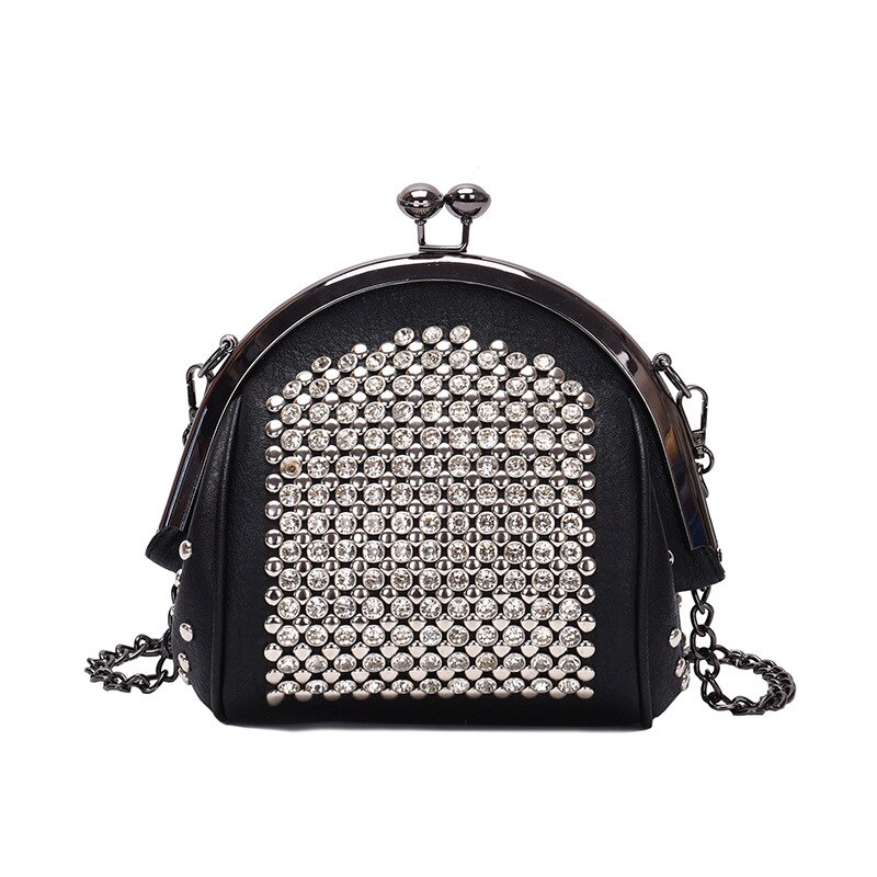 Shell bolso bolsas para las mujeres de de diamantes bolsas de mensajero bolsos de mano de mujer de hombro, de gran capacidad bolsos saco principal: Black sliver