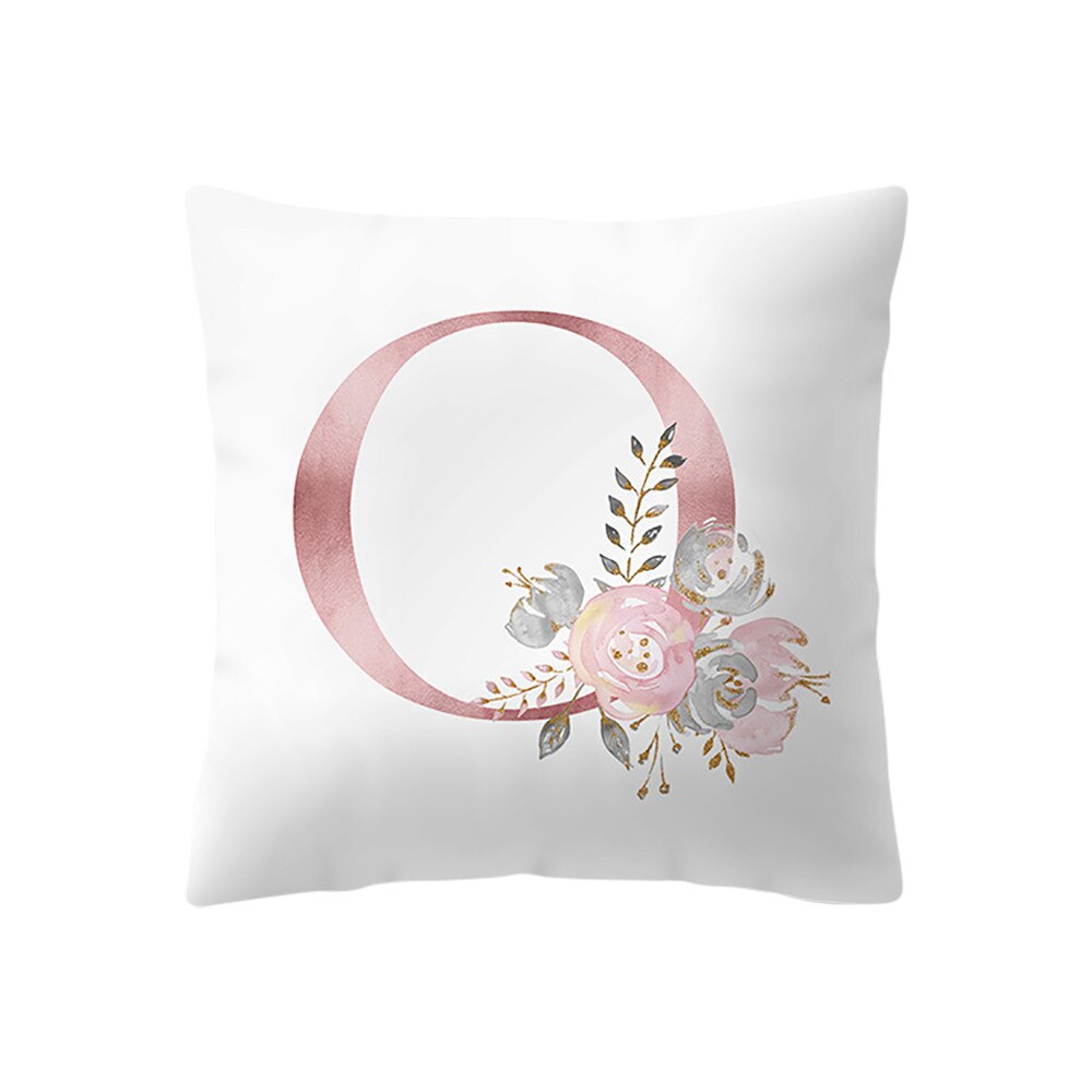 Ensemble de fleurs en forme d'alphabet | Mignon, en forme de fleur, mots simples anglais, housse de coussin pour maison, chambre d'enfants, décoration # LR1: O