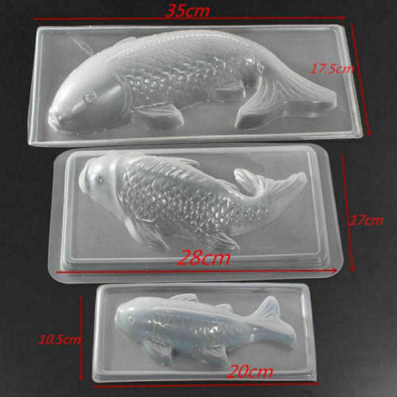 1 stk 3d koi-fisk form plastkage chokolade gelé form diy-sæbe håndlavet sugarcraft form bageforme
