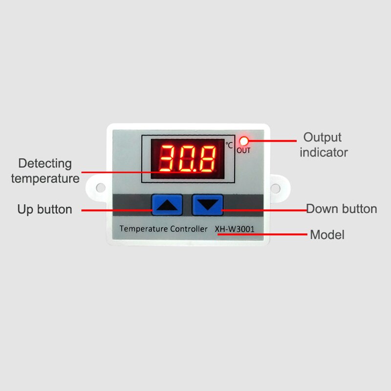 W3001 digital kontrol temperatur mikrocomputer 10 a 12v 24v 220v led temperatur til inkubator køling varmeafbryder termostat
