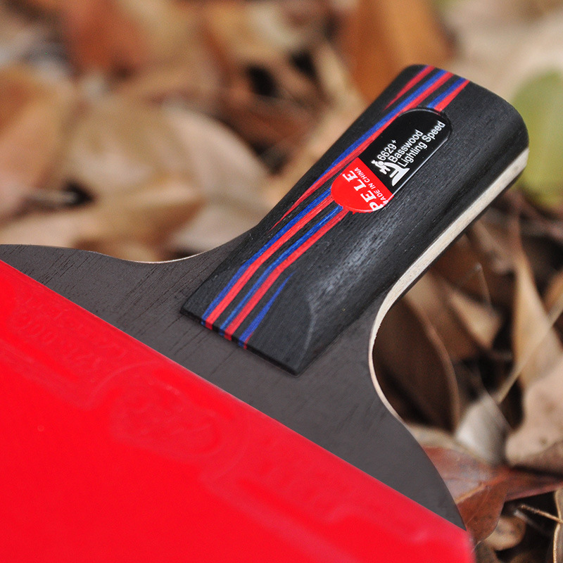 Raqueta de tenis de mesa de fibra de carbono goma con doble cara espinillas-en paleta de Ping Pong de con bolsa