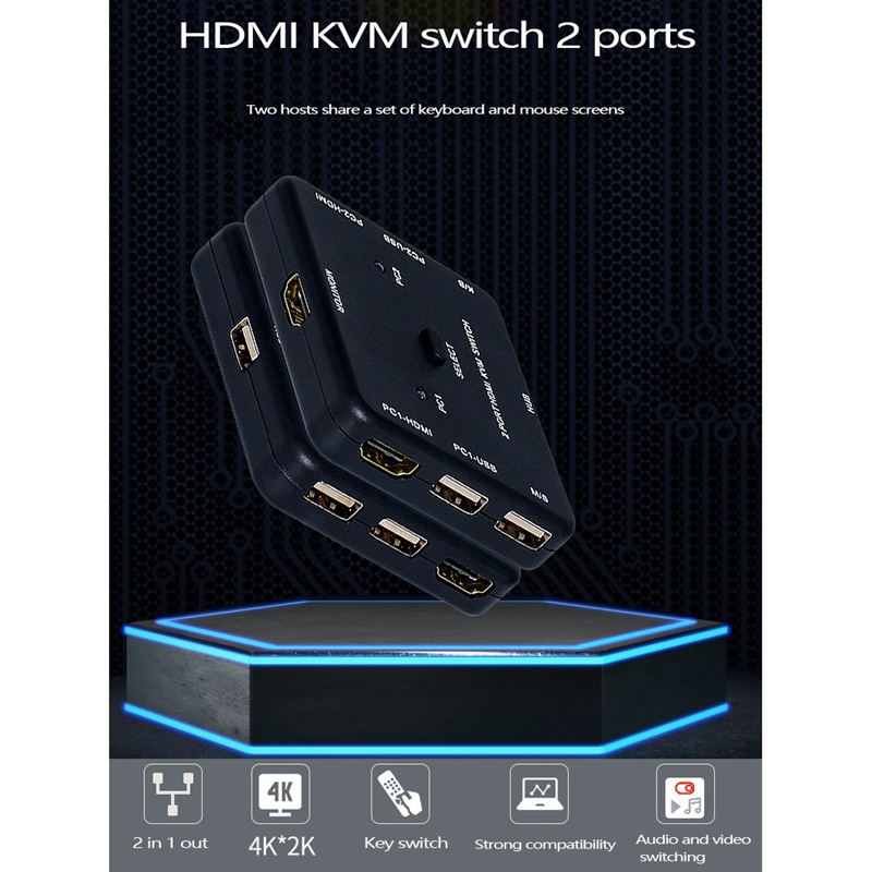 Impresora Kvm-3D con teclado 2,0, adaptador Usb, compartir señal, 4K x 2K