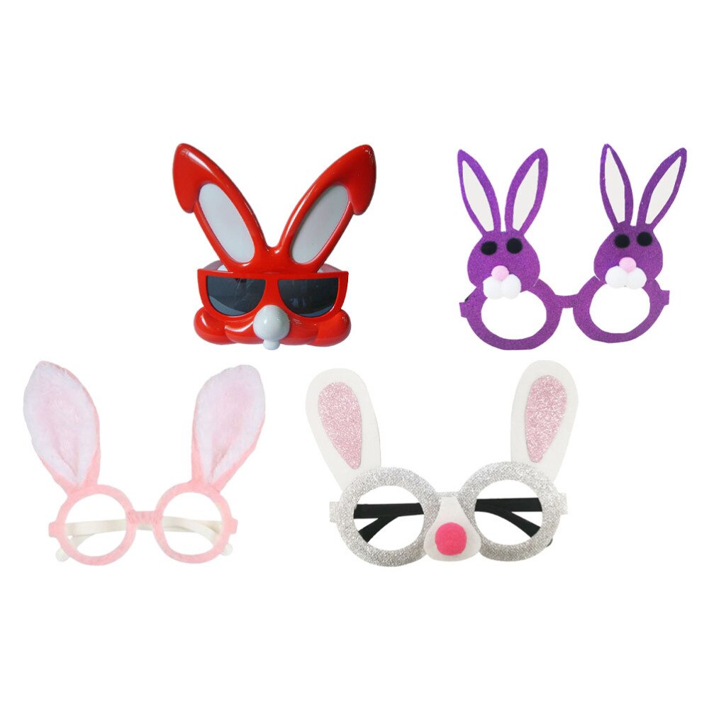 4Pcs Pasen Konijn Bril Unieke Brillen Grappige Brillen Foto Props Medeplichtige