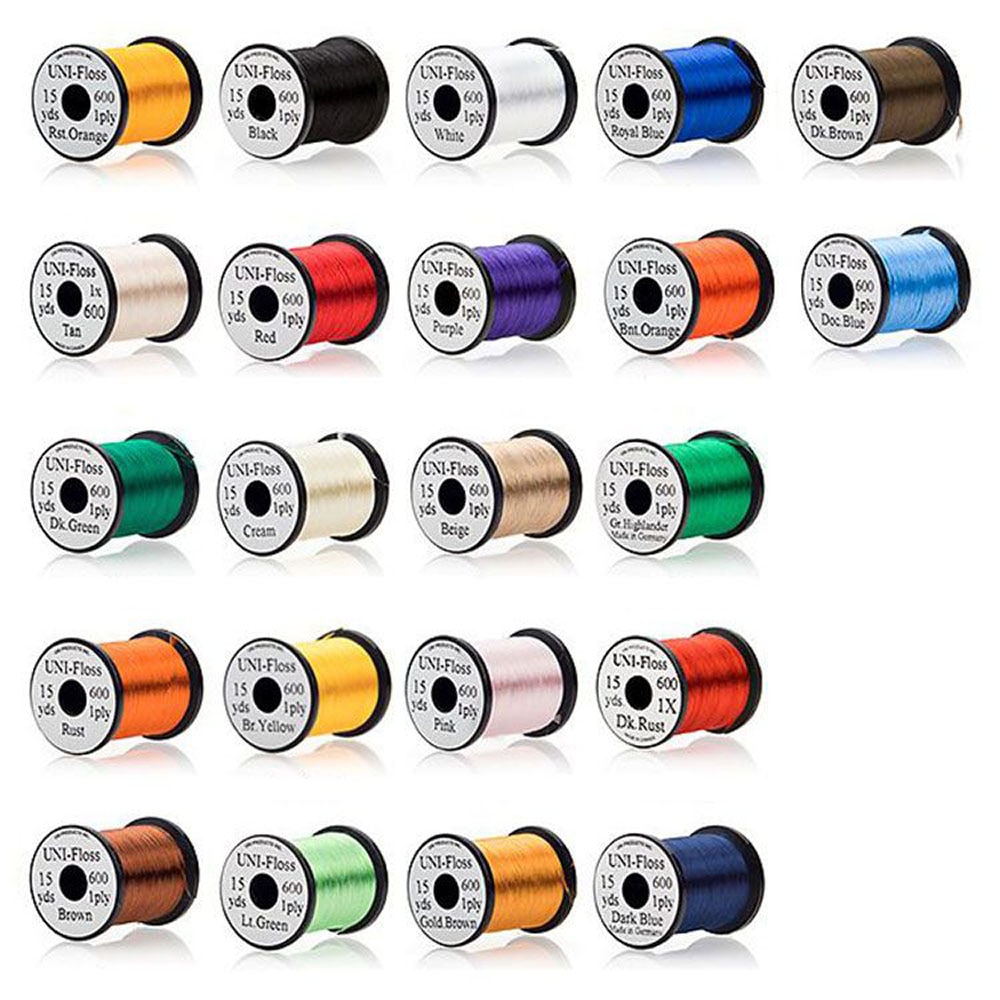 UNI Hilo Montaje Pesca Mosca FLOSS - 15yds - Varios Colores: Rust