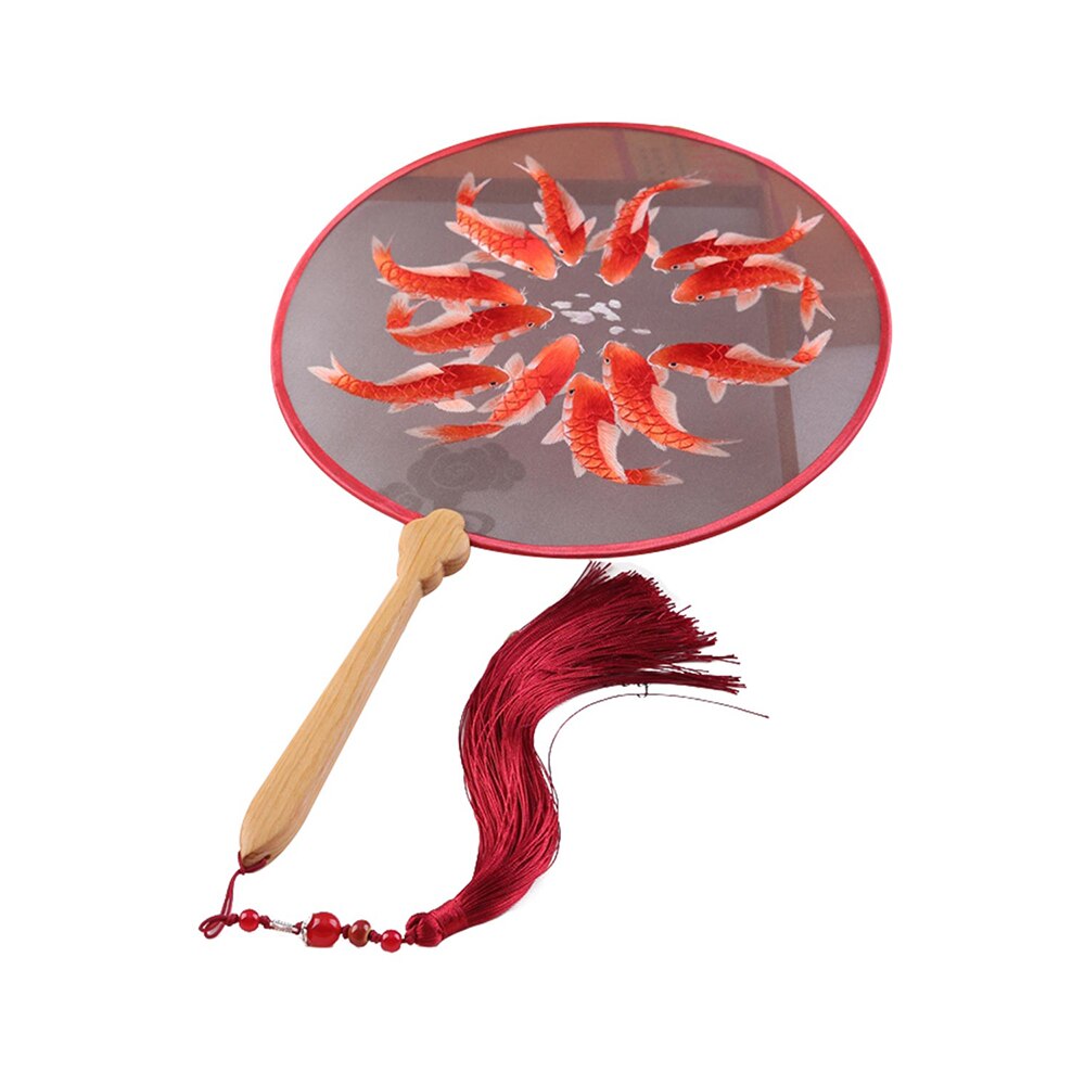 Intangible cultural Chinese Silk Fan Handmade Suzhou Embroidery Fan Double-sided Embroidery Fan Series With Box: color 10