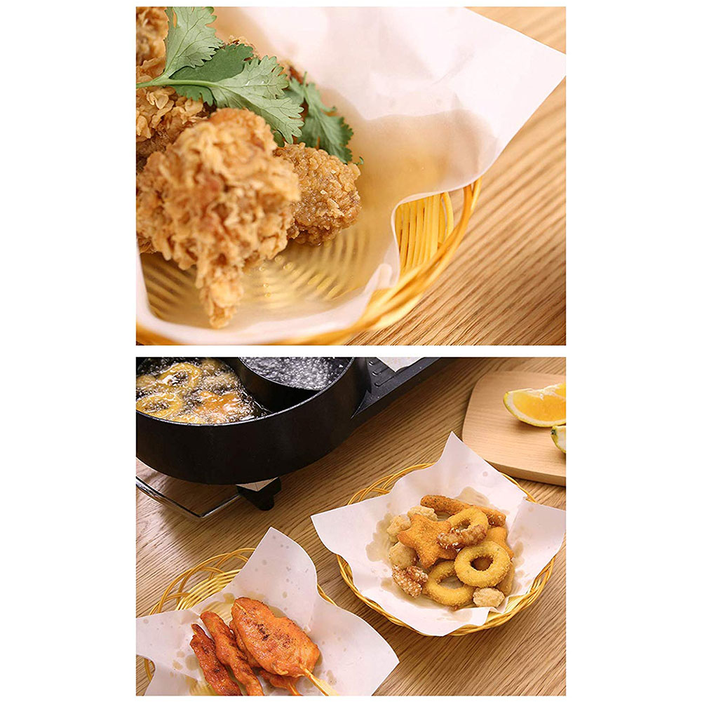 Tempura-papel absorbente de aceite para cocina, Hoja para escurrir alimentos fritos, a prueba de grasa, 50 hojas por bolsa