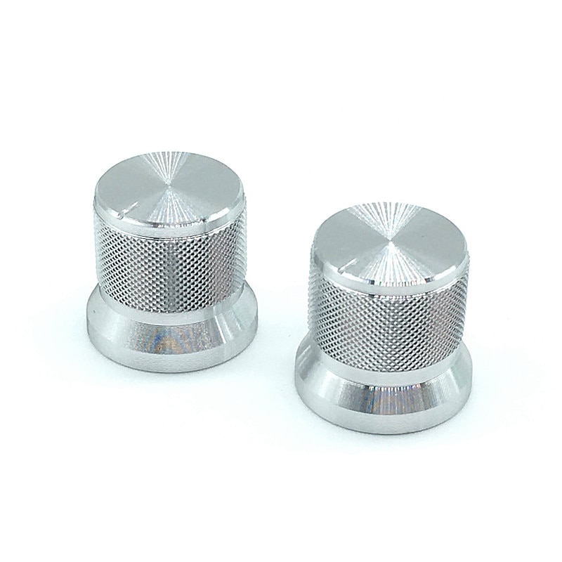 2 Pcs Zilver Aluminium Legering Switch Caps 17X16 Mm Potentiometer Knoppen Encoder Schakelaar Plum As